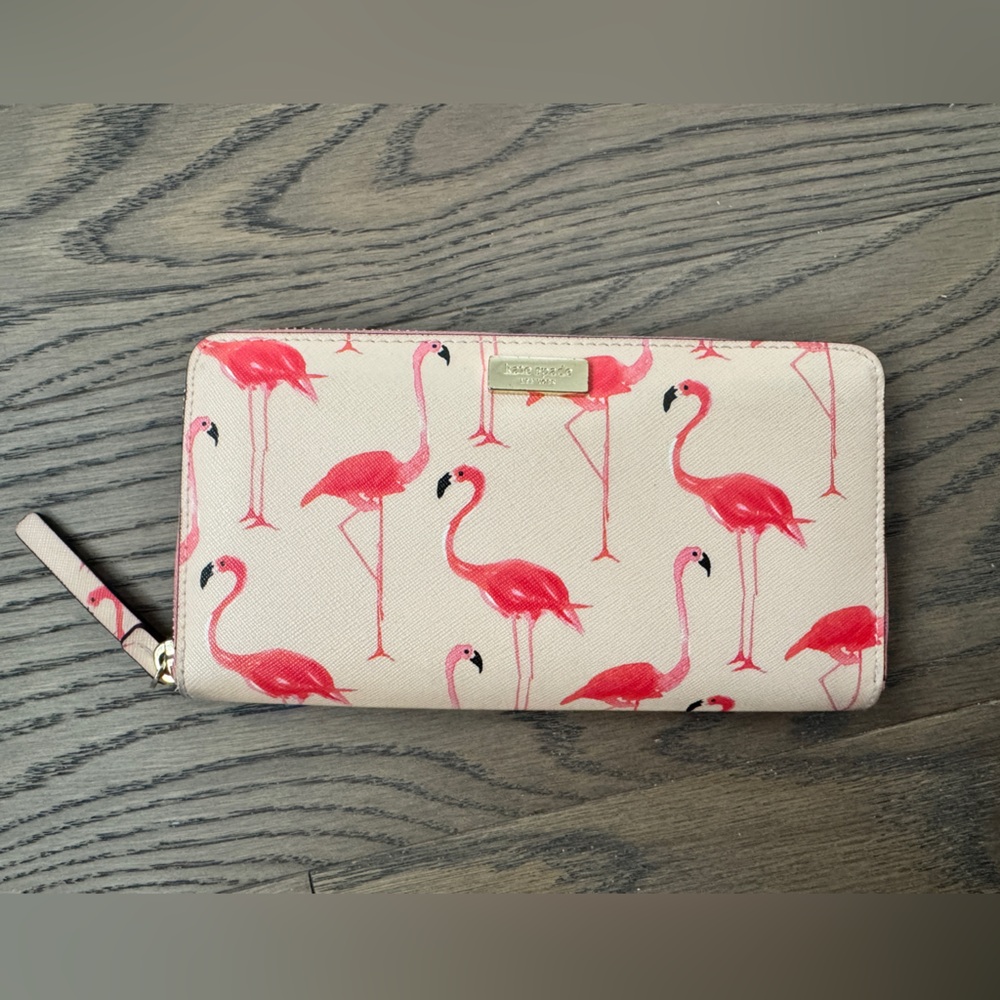 Kate Spade* Pink Flamingo Lacey Wallet